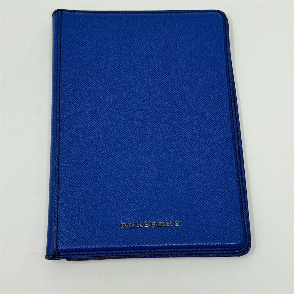 Burberry Leather iPad Mini Cover Case Sapphire Blue with Embossed Logo